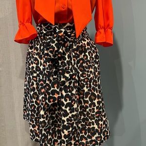 Who what wear leopard print tie waist skirt